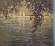 Fujishima takeji Pond Villa d'Este (nn02) oil painting on canvas